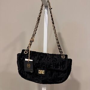 House of Harlow crushed velvet shoulder bag